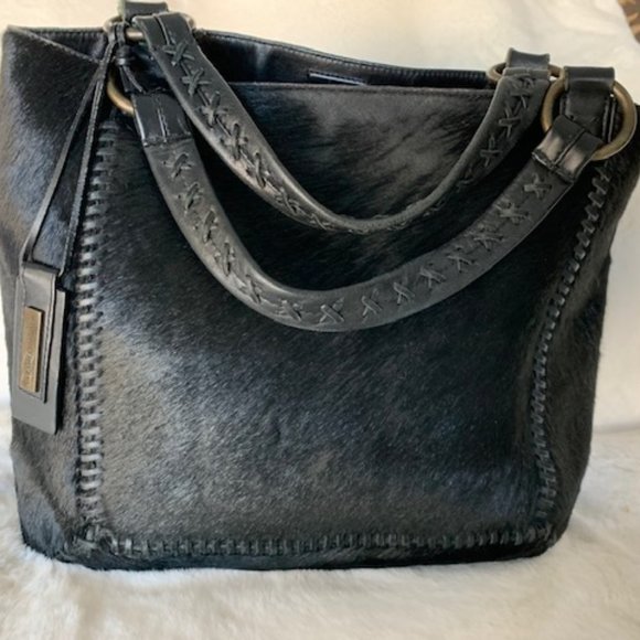 ANTONIO MELANI Handbags - Antonio Melani Black Cowhide Leather HOBO - RARE